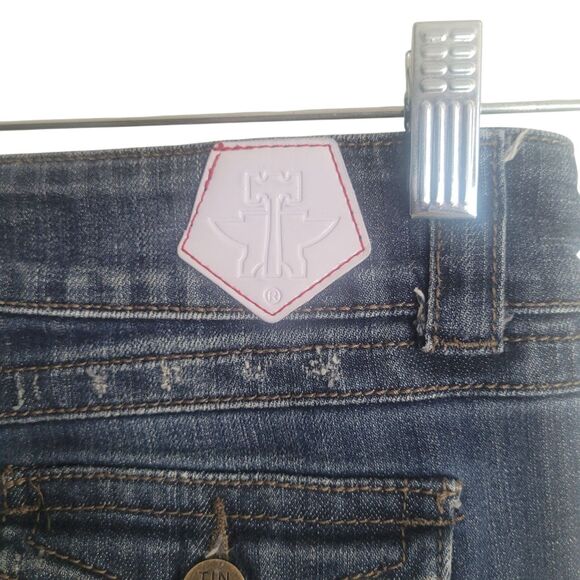 Tin Haul Wide Leg Jeans Women's 28 L Blue Denim Distressed Embellished Western - Picture 7 of 14